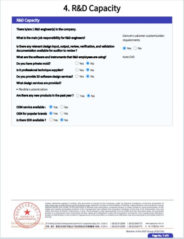 SGS certificate from Jining Huahang International Trade Co., Ltd.