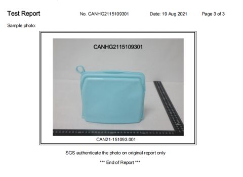 Product Inspection Report certificate from Shenzhen Hewang Silicone Product Co., Ltd.