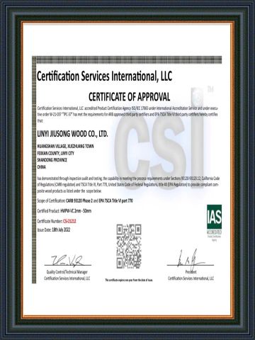 CSI certificate of Qingdao Semate Furniture Co., Ltd – certificate photo, supplier certificates section