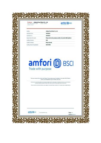 BSCI certificate from Xiamen Years Trading Co., LTD.