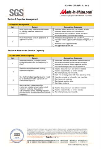 SGS report certificate from JOSO CORPORATION