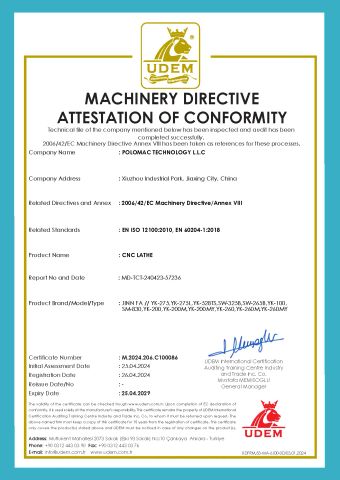 EN ISO 12100:2010,EN 60204-1:2018 certificate from POLOMAC TECHNOLOGY(QINGDAO)L.L.C