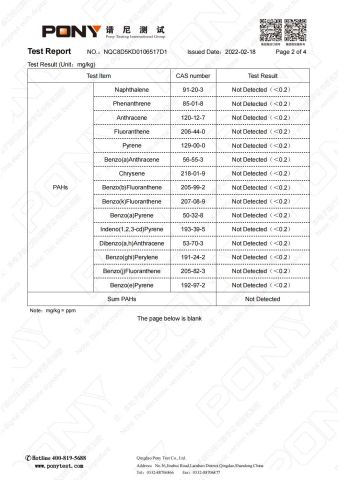 Pony test certificate from Qingdao Sam Powder Coating Co., Ltd.