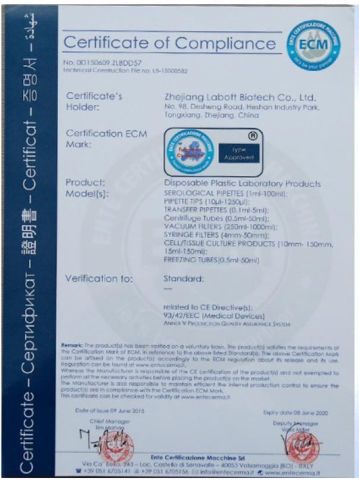 ECM certificate from Zhejiang Liquan Biotechnology Co., Ltd.