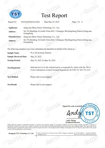 Test Report.Q5234-6EN certificate from Qingyuan IBoss Smart Technology Co., Ltd.