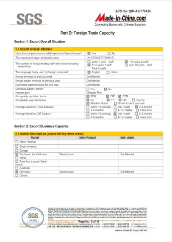 xinhe greenhouse certificate from Shandong Sinok Agriculture Technology Co., Ltd.