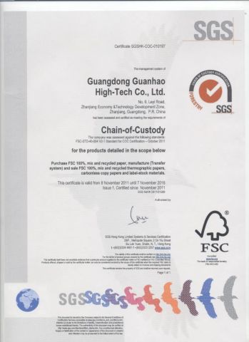 SGS certificate from Shenzhen United Foison Technology Co., Ltd.