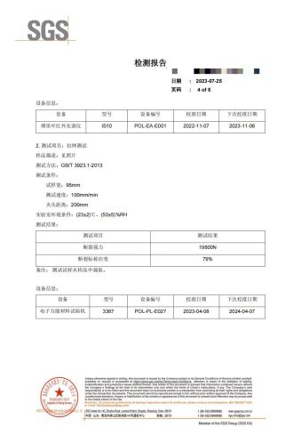 SGS certificate certificate from Ningbo Transco Belt Co., Ltd