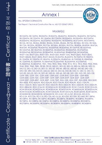 CE certificate from Shanghai Rocky Machinery Co., Ltd.