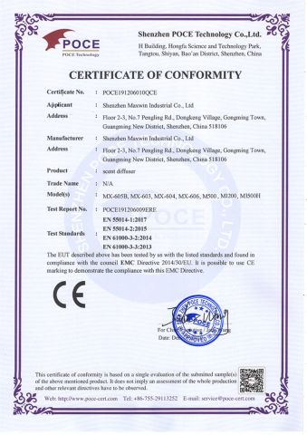 CE CERTIFICATE certificate from Shenzhen Maxwin Industrial Co., Ltd.