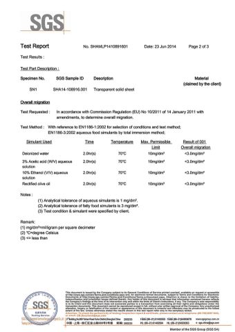 EU FOOD SAFE certificate from Anhui Konghai Environmental protection Technology Co., LTD