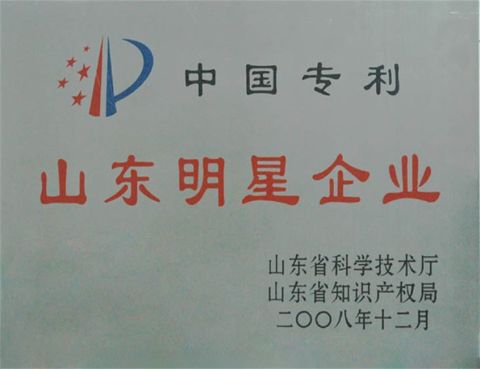 Shandong Province Star Enterprise certificate from ZHUCHENG MBC INDUSTRIAL & TRADING CO., LTD.