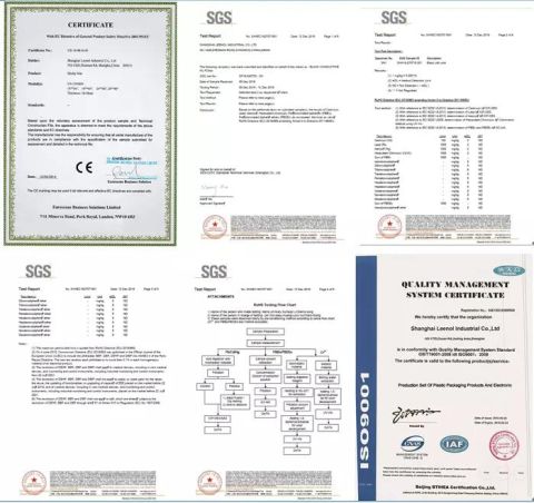 Certificates certificate from Shanghai Leenol Industrial Co., Ltd.