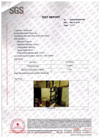 Ground mat test report certificate from Abosn (Qingdao) New Plastic Products Co., Ltd.