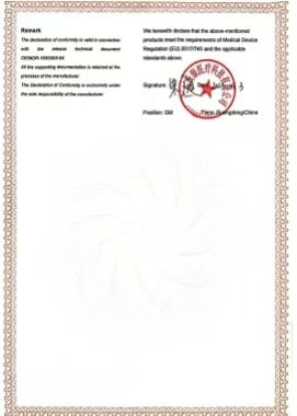 CE Declaration of Conformity (3) certificate from Guangdong Dongjian Medical Technology Co., Ltd.
