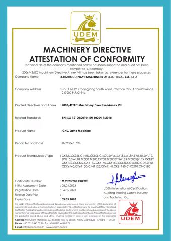 Certificates certificate from Chizhou Jingyi Electromechanical Co., Ltd