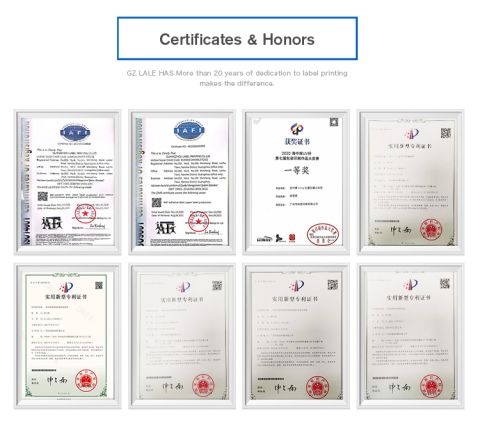 Certification certificate from Guangzhou Label Printing Co., Ltd.