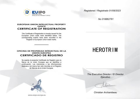 Trademark Registration Certificate certificate of Foshan Hero Metal co., Ltd – certificate photo, supplier certificates section