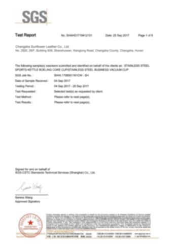 Certification 4 certificate from Changsha Sunflower B&T Co., Ltd.