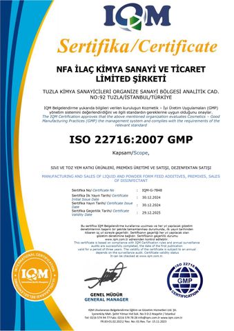 GMP certificate from NFA Pharma Co