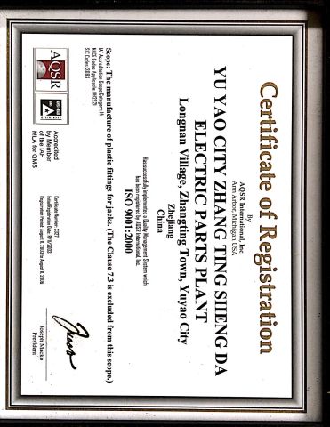 ISO9001:2000 certificate of Ningbo Crete Plastic Co., Ltd. – certificate photo, supplier certificates section