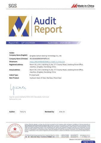 SGS Certification certificate from Qingdao Carlock Sealing Technology Co., Ltd
