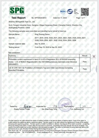 10P certificate from Shantou Shengxinda Toy Co., Ltd.