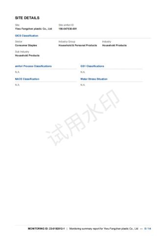 bsci4 certificate from Yiwu Fangzhen Plastic Co., Ltd.
