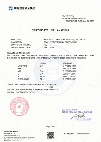 CCIC CERTIFICATE certificate from Tianjin Eastmate Carbon Co., Ltd.