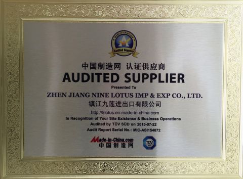 CERTIFICATE certificate from ZHENJIANG NINE LOTUS TOOLS CO., LTD.