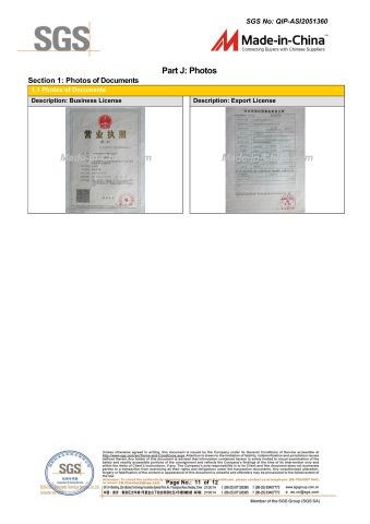 SGS certificate from Shandong Focus Packing Materials Co., Ltd.