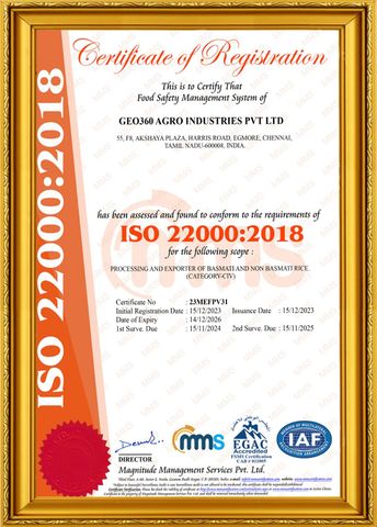 EN ISO 23659 certificate of Geo360 Agro Industries Pvt. Ltd – certificate photo, supplier certificates section