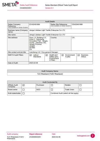Sedex certificate from Xiamen Chuanghuasheng Imp.& Exp.Co., Ltd.