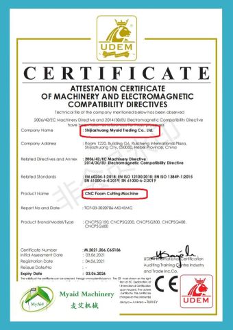 CE certificate of Shijiazhuang Myaid Trading Co., Ltd. – certificate photo, supplier certificates section