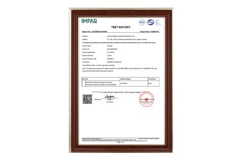 Our certificate certificate of Xuzhou Dingfeng Hardware Products Co., Ltd. – certificate photo, supplier certificates section
