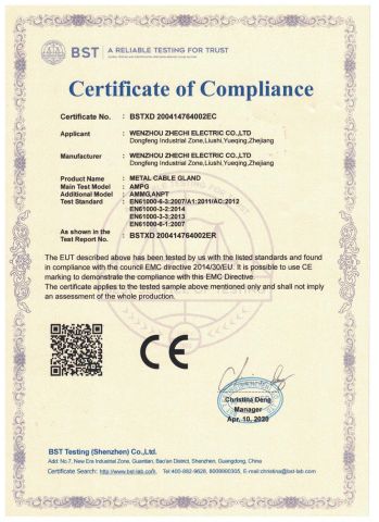 CE-2 certificate from Wenzhou Zhechi Electric Co., Ltd.