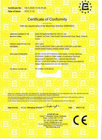 CE certificate from quantao