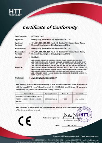 LVD certificate from Foshan Elesecret Electronics Technology Co Ltd