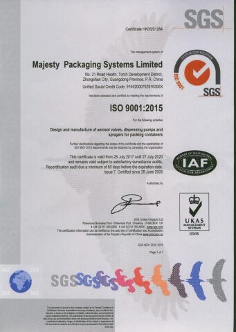 ISO 9001 certificate of Foshan Evergreen Tree Co., Ltd – certificate photo, supplier certificates section