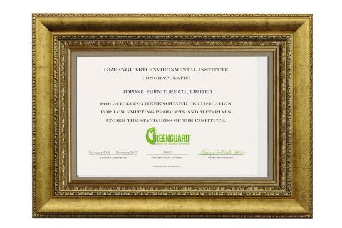 Green certification certificate from Shenzhen Topone Furniture Co., Limited