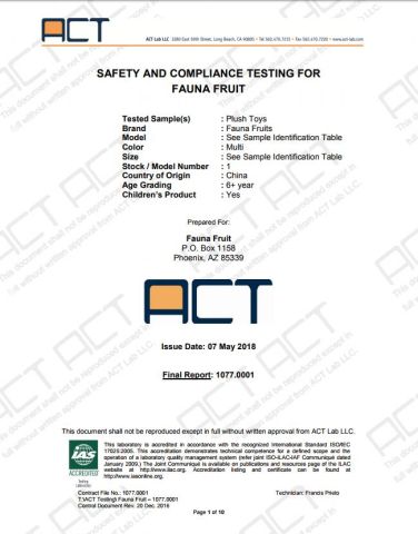 ASTM-F963 certificate from Dongguan Mayachi Gifts & Toys Co., Ltd.