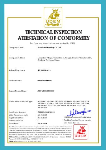 EN16630 certificate from WENZHOU MEET TOY CO.,LTD