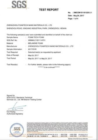 SGS certificate from Jiangsu Miaohong Environmental Protection New Material Co., Ltd.