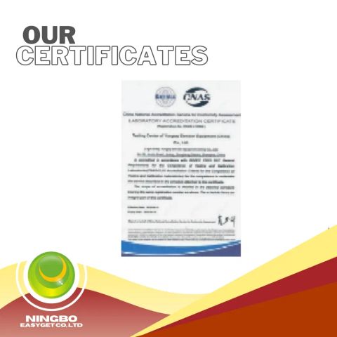 CNAS Certificate certificate from Ningbo Easyget Co., Ltd.