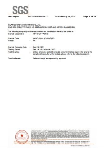 SVHC Test REport certificate from Guangzhou Yzh Skirmish Co., Ltd.