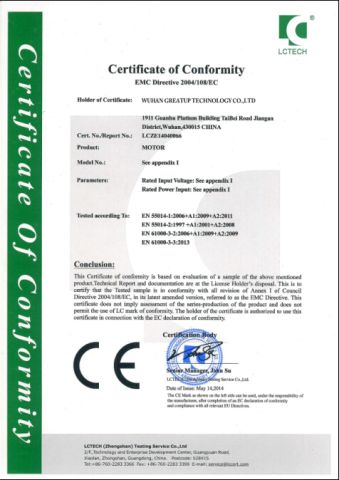 Certificate LCZS14040075-7512 certificate from RITSCHER INTERNATIONAL LIMITED