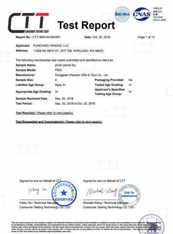 California65 certificate from Dongguan Mayachi Gifts & Toys Co., Ltd.