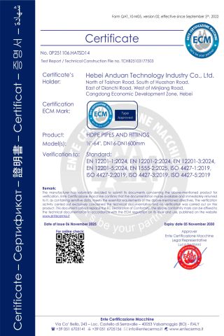 CE ISO certificate from Hebei Anduan Technology Industry Co., Ltd.