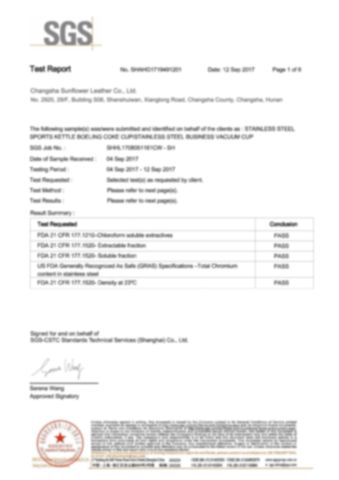 Certification 3 certificate from Changsha Sunflower B&T Co., Ltd.