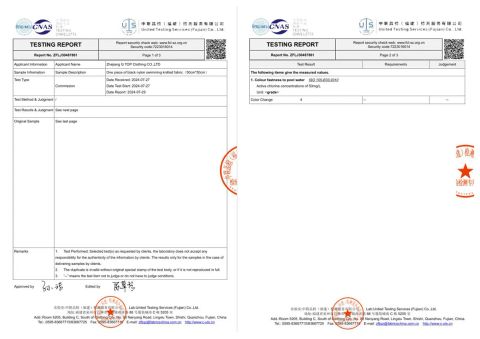 Fabric Color Grand 4 certificate from Yiwu City Tenbest Garment Co., Ltd